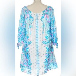 Rare LILLY PULITZER Maryellen off shoulder dress large EUC